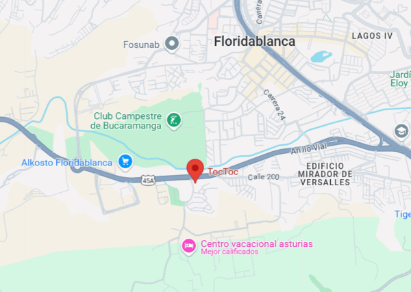 Mapa de Ubicacion de TocToc Floridablanca